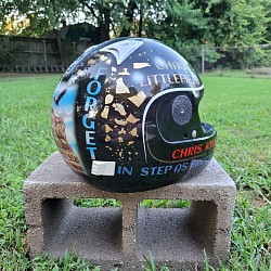 Custom painted Chris Kyle/ Chad Littlefield tribute helmet for  Nancy Matters painted by Moore25