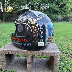 Custom painted Chris Kyle/ Chad Littlefield tribute helmet for  Nancy Matters painted by Moore25