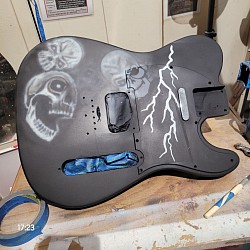 Started a new custom airbrushed guitar Elite Paintworx By Moore
